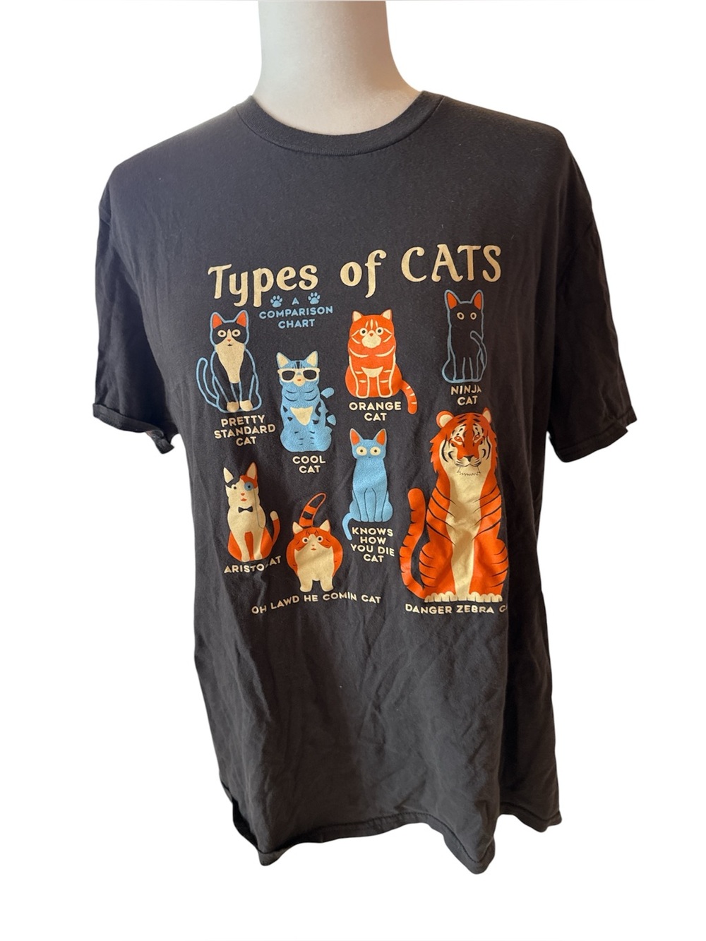 Snorg 'Types of Cats' Graphic T-Shirt - Black